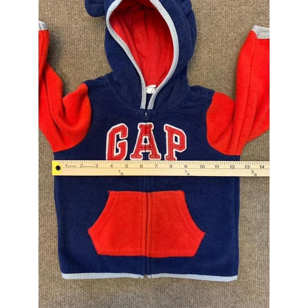 Baby Gap Hoodie Toddler 18-24M Fleece Spell Out Colorblock Zip Up